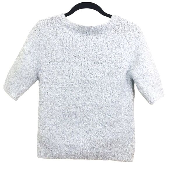 Forever 21 Short Sleeve Round Neck Eyelash Sweater Size Medium - Picture 2 of 5